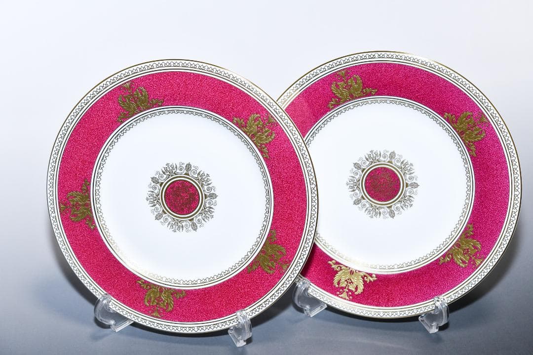 現品限り ウェッジウッド コロンビアパウダー ルビー プレート 23㎝ 廃盤品