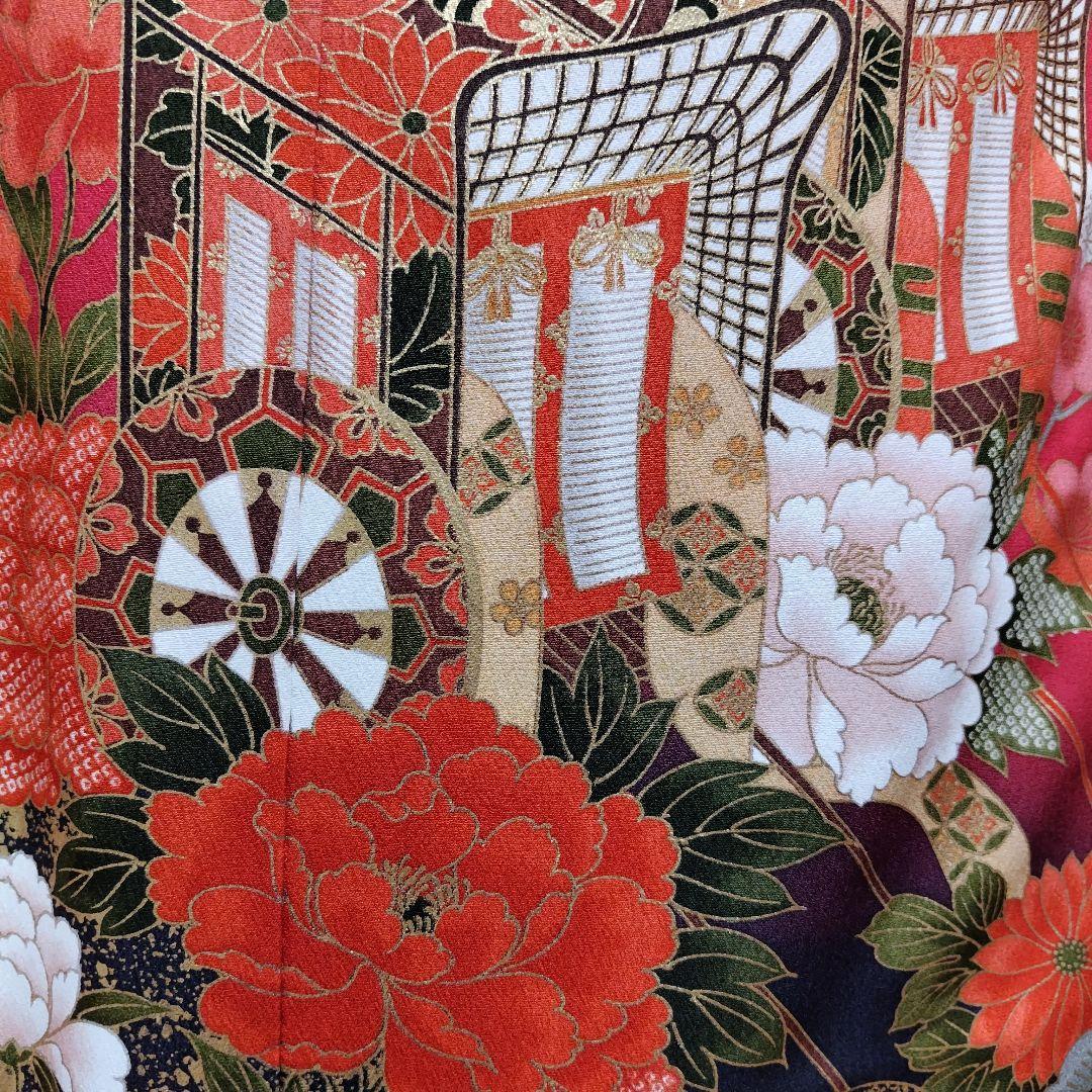 大特価SALE☆振袖フルセット(7点)・成人式・小柄な方向け・古典柄・金彩加工