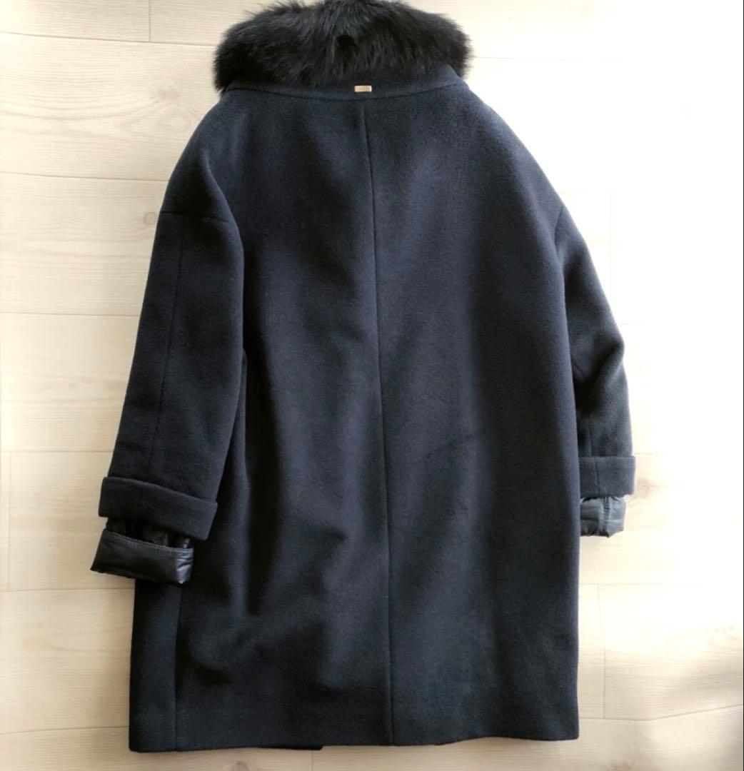 HERNO ヘルノ ファー アンゴラ シルク 2way ダウンコート 切替 42