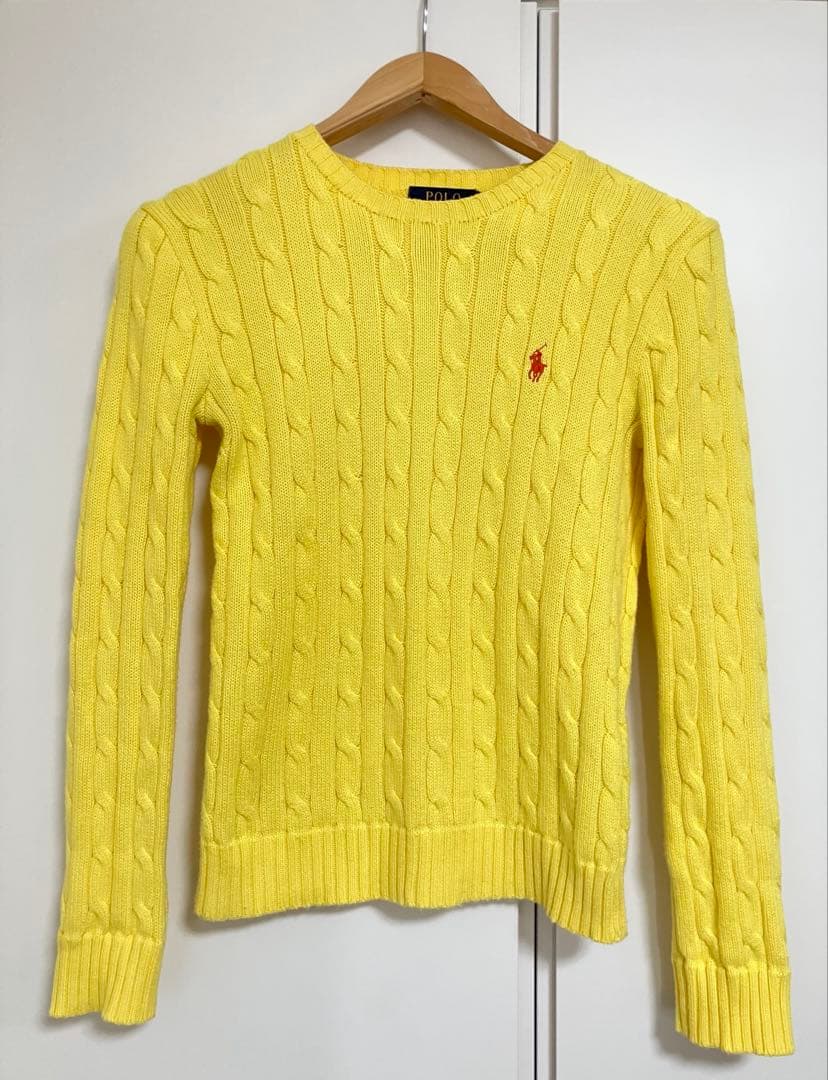 POLO RALPH LAURENポロラルフローレンのケーブルニット　黄色　S