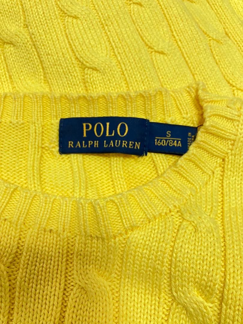 POLO RALPH LAURENポロラルフローレンのケーブルニット　黄色　S