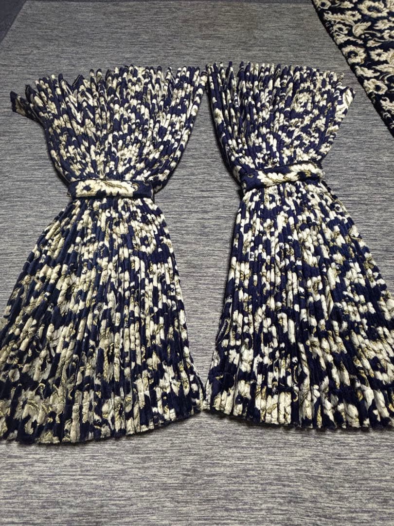 金華山　小雪　ネイビー　アコーディオンカーテン　ダッシュマットセット