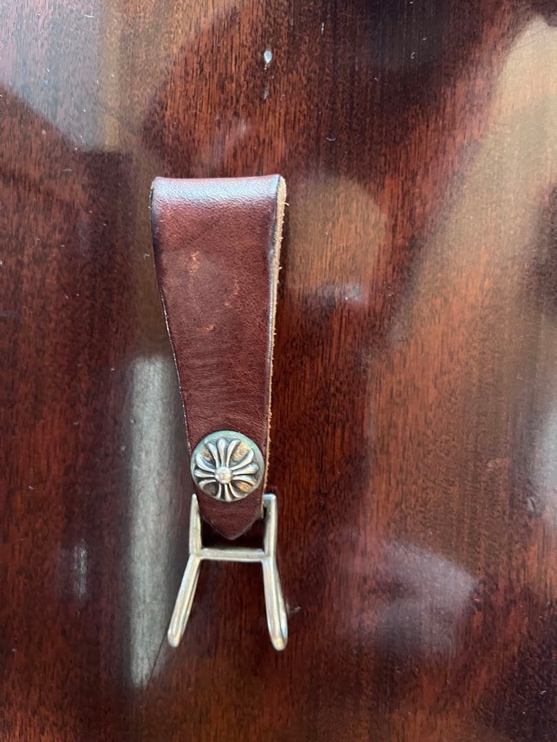 CHROMEHEARTS BELT LOOPベルトループ クロスボタン ブラウン