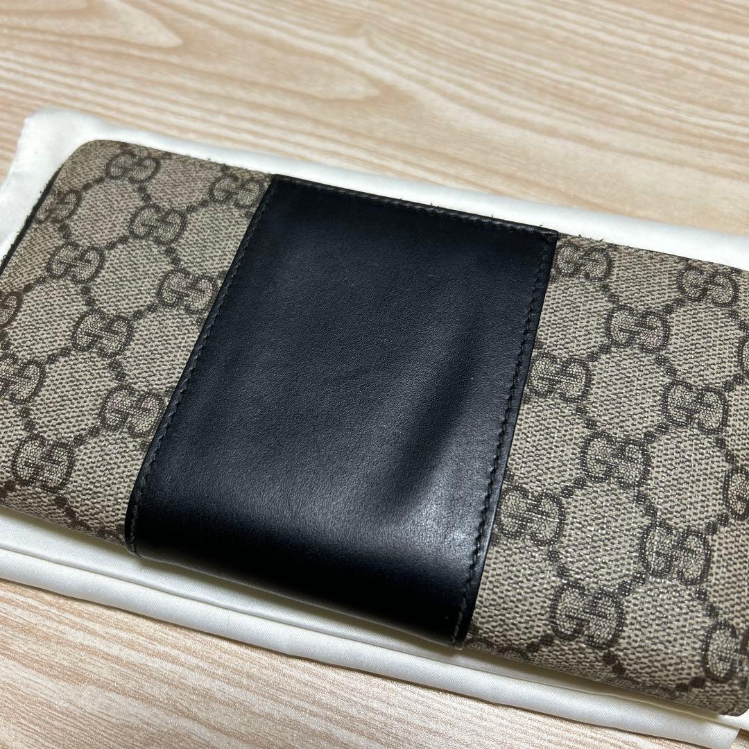 GUCCI GGパターン 長財布 ベージュ/ブラック