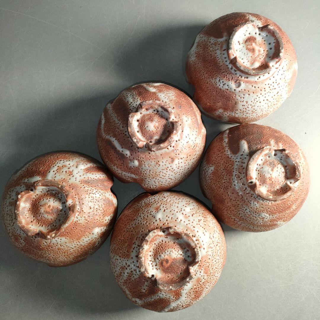 A1300-3/鼠志野割山椒向付5客/銘々皿/飾鉢/盛鉢/菓子鉢/懐石道具/