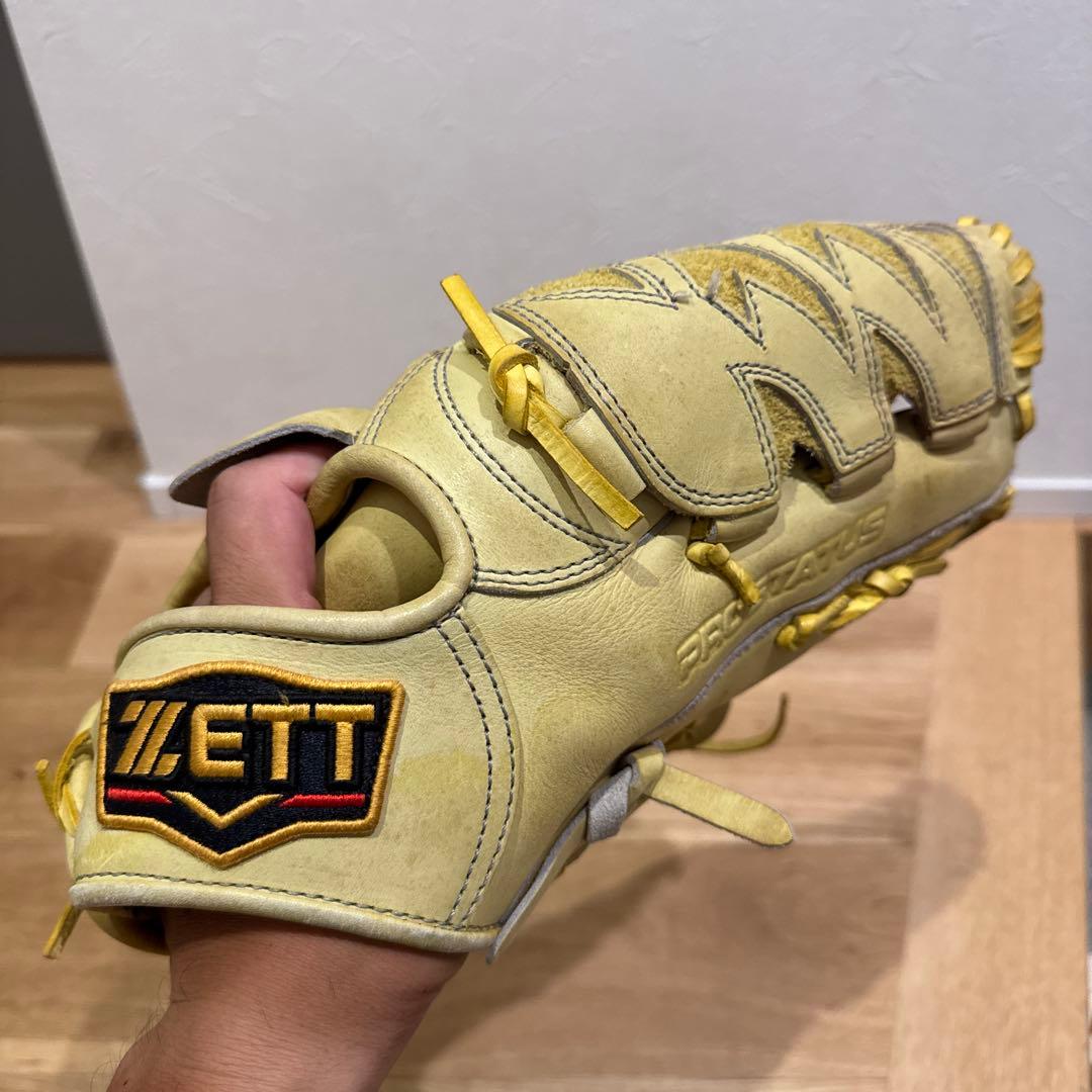 ZETT イエロー 硬式グローブ 右投げ