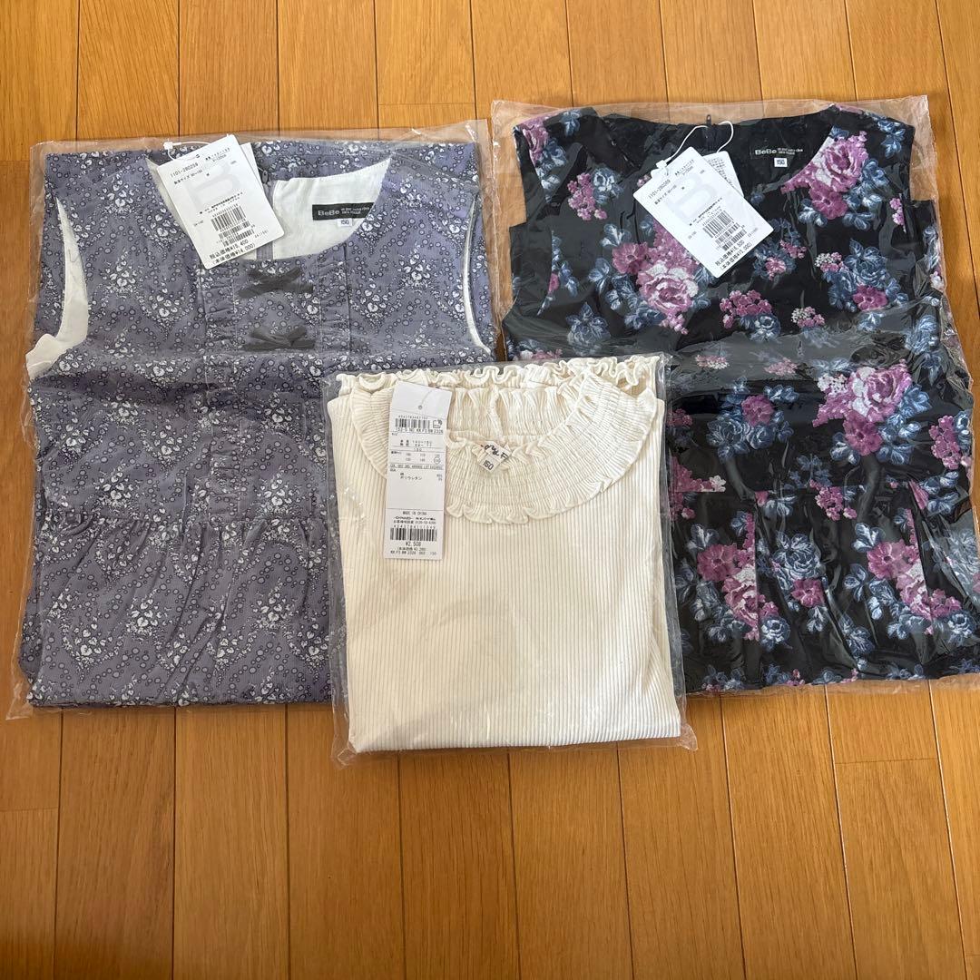 bebe ブーケプリント起毛ワンピース 150 セット　七五三