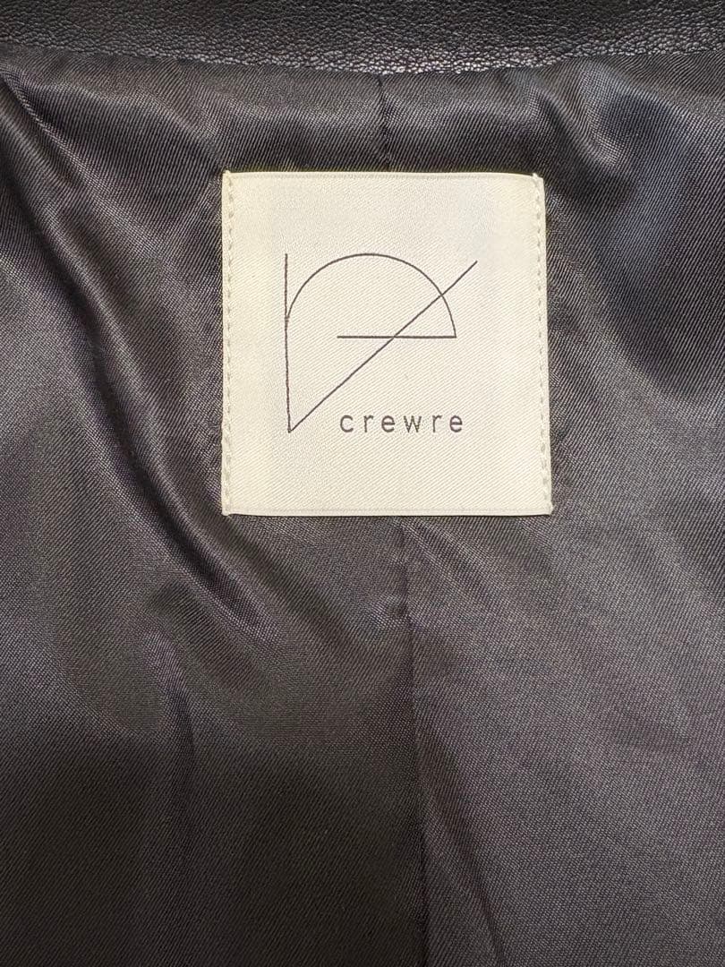 【美品】完売品 crewreクルーレフェイクレザージップブルゾン ブラック