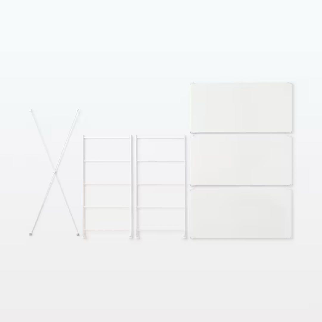 値下！【美品・特注】無印良品 ユニットシェルフ ライトグレー 棚板112cm