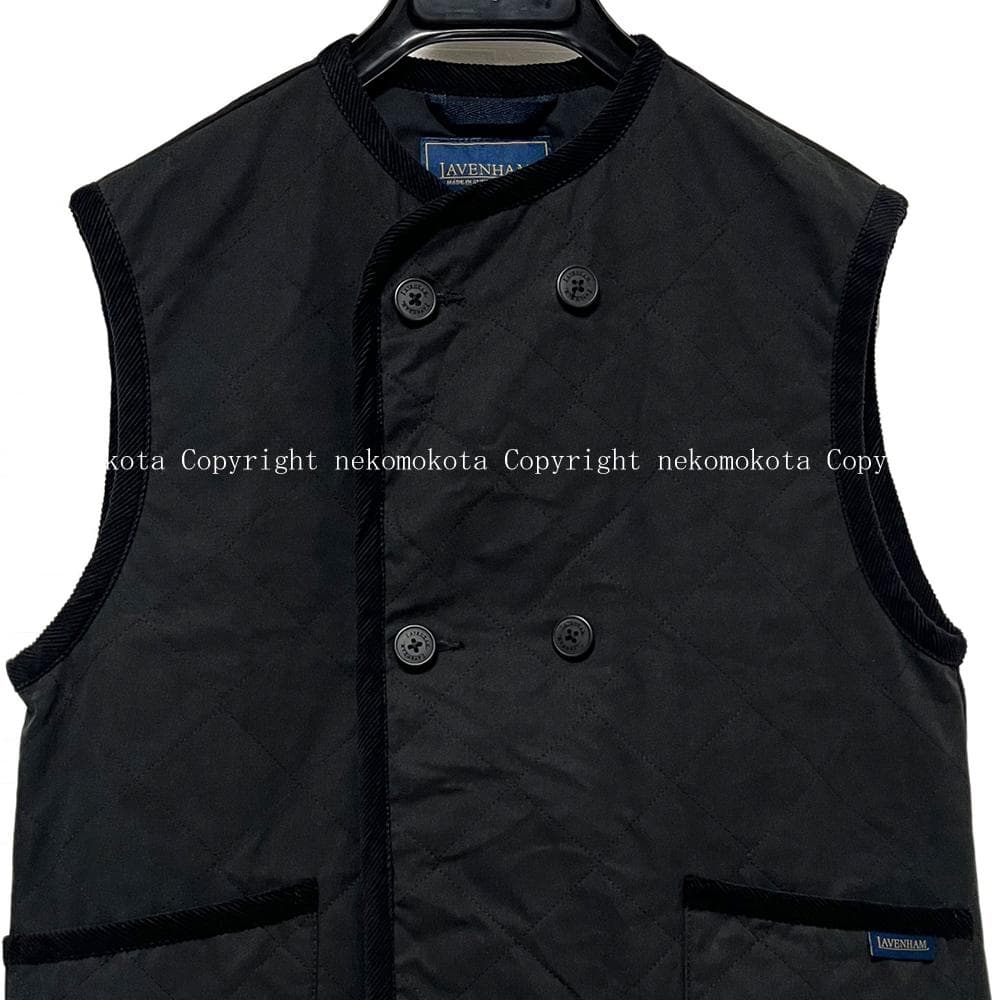 専用★ラベンハム ダブルボタン キルティング ベスト 38 黒 レディース