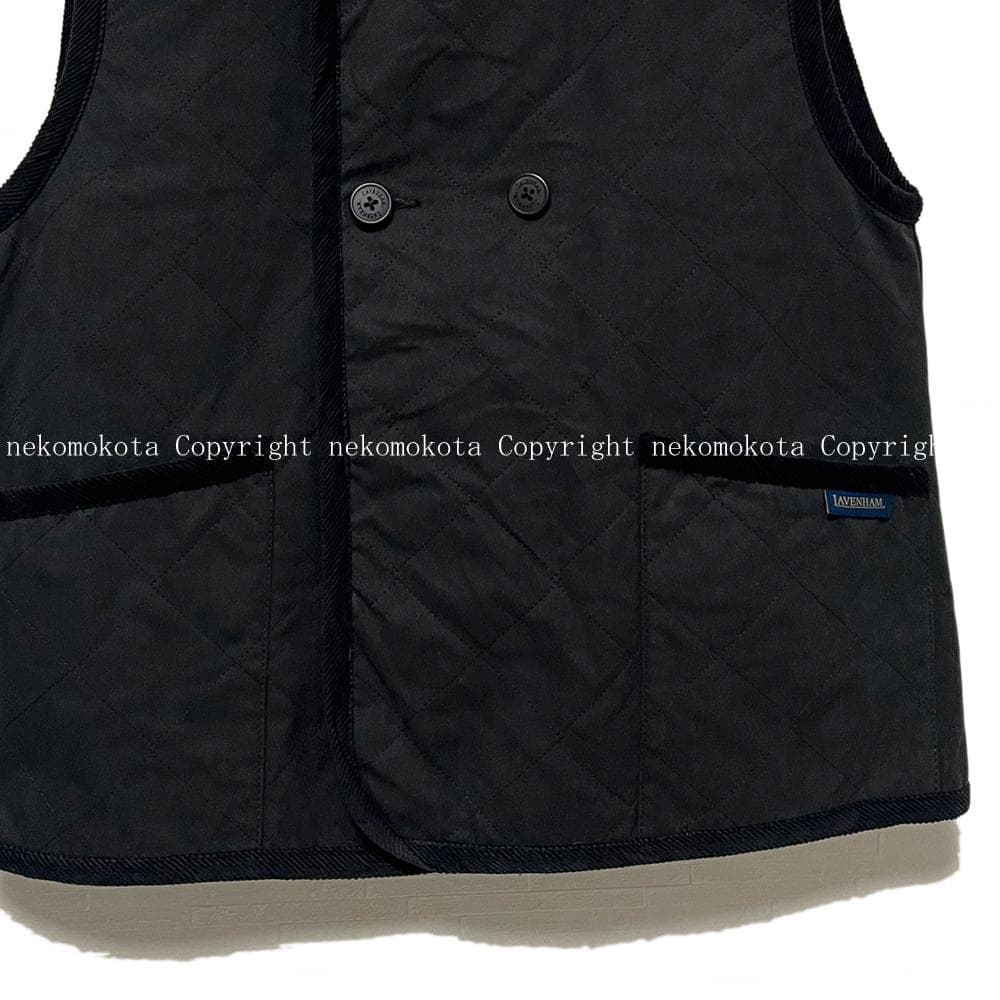 専用★ラベンハム ダブルボタン キルティング ベスト 38 黒 レディース