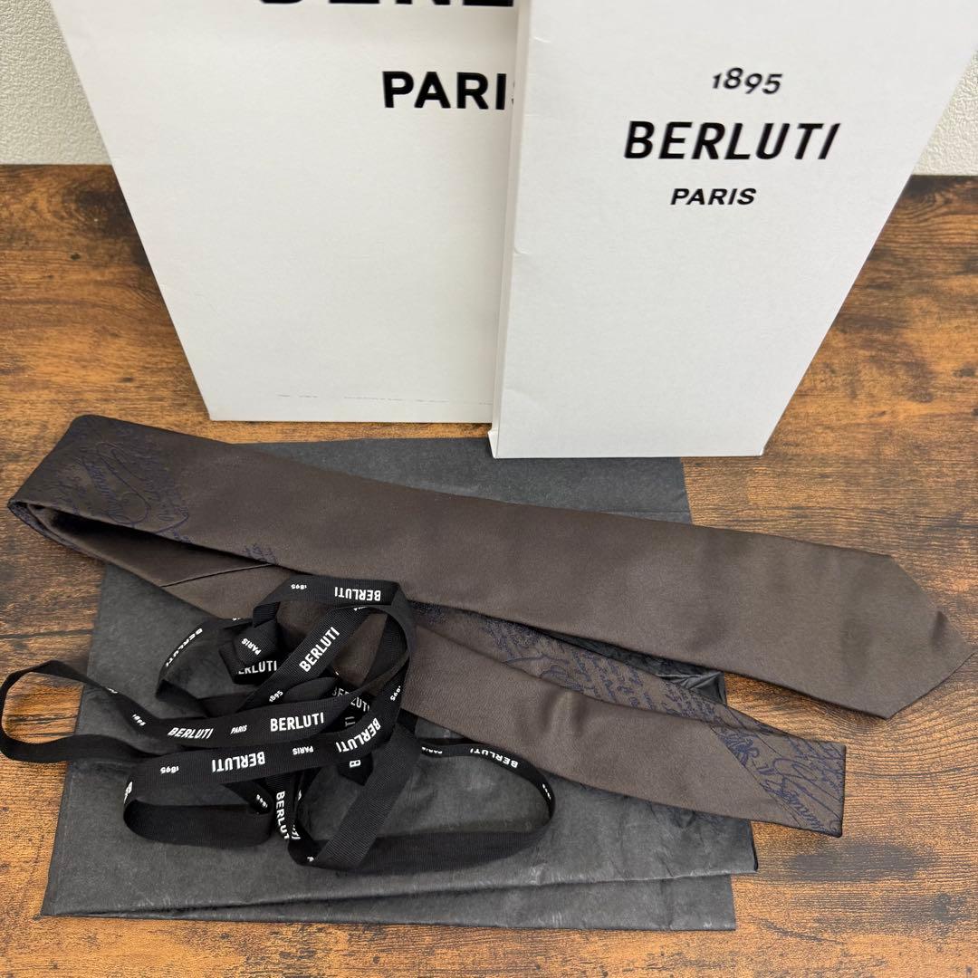ベルルッティ ネクタイ Berluti マルベリーシルク メンズ ダークブラウン