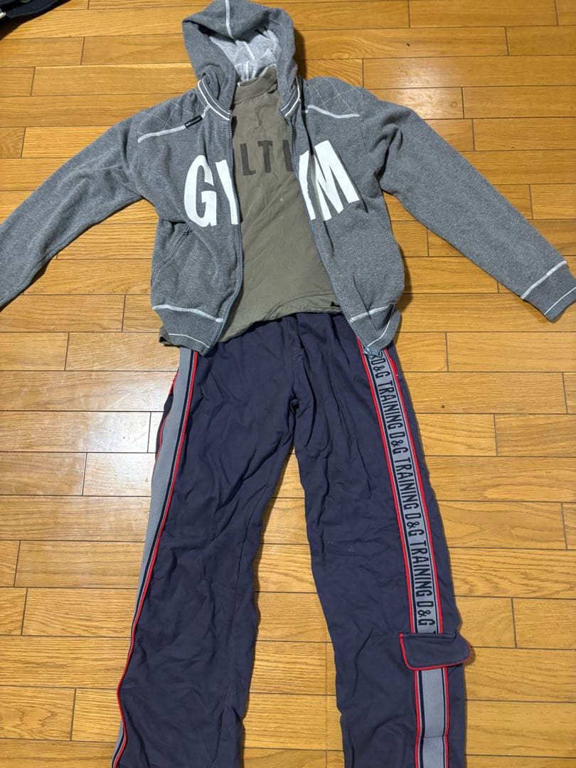 ドルガバGYMロゴ トレーニングウェア上下＋Tシャツ３点セット　正規品ジャージ