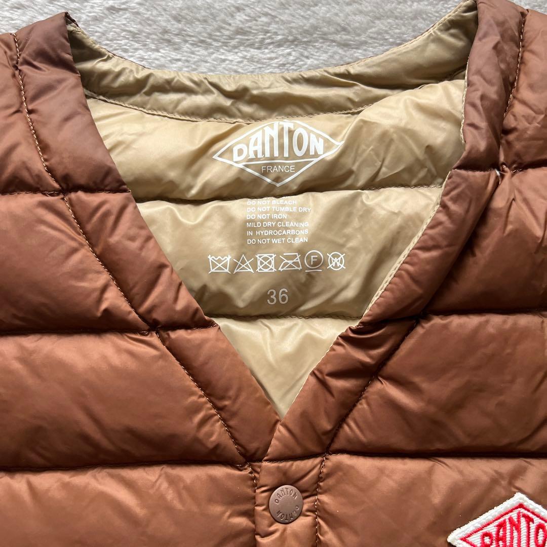 DANTON ブラウン ダウンベスト　36