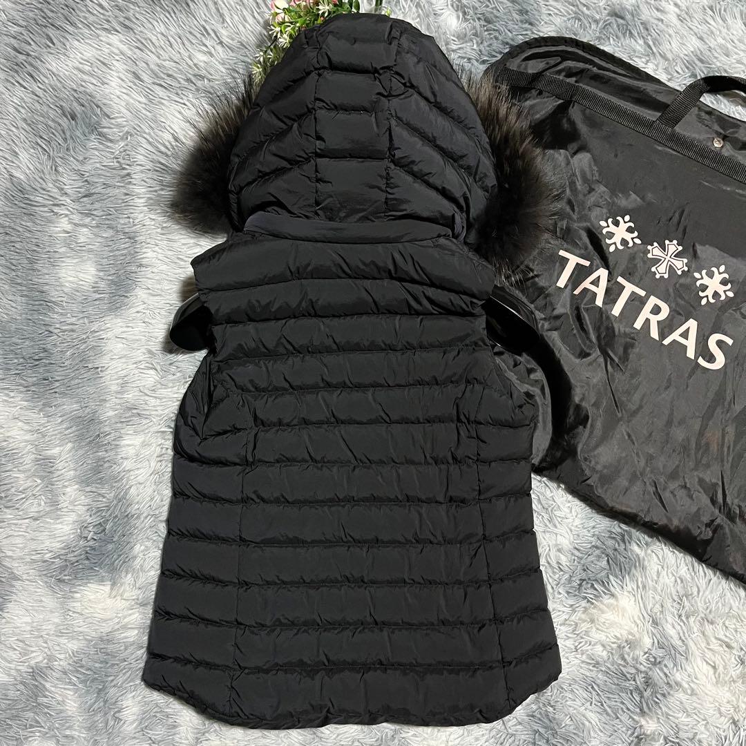 美品 TATRAS オルシエラ ダウンベスト ラクーンファー　3way 黒　02