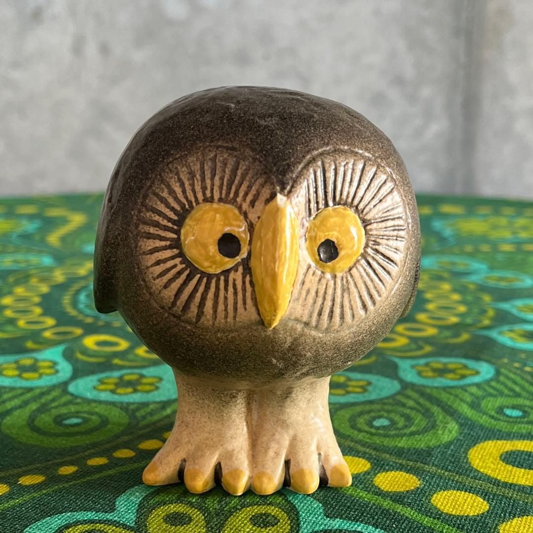 ☆リサ・ラーソン☆スウェーデン☆森のふくろう☆グレー☆陶器☆置物【送料込み】