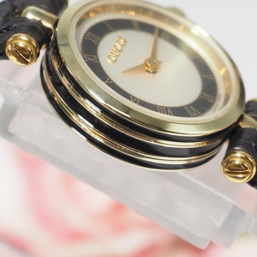 グッチ GUCCI シェリーライン 革ベルト ゴールド レディース腕時計 628