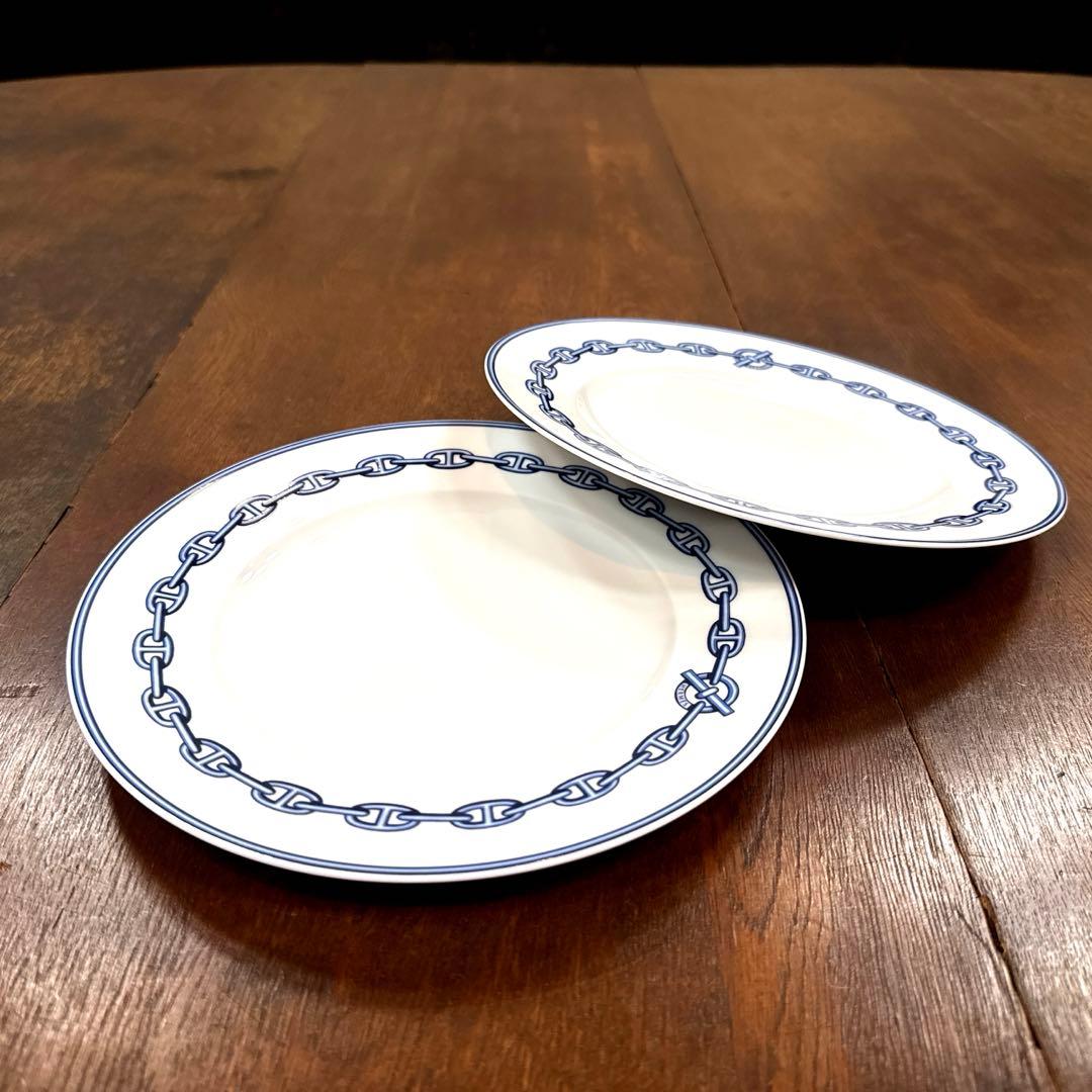 【HERMÈS】シェーヌ・ダンクル プレート 22.5cm 2枚セット　エルメス