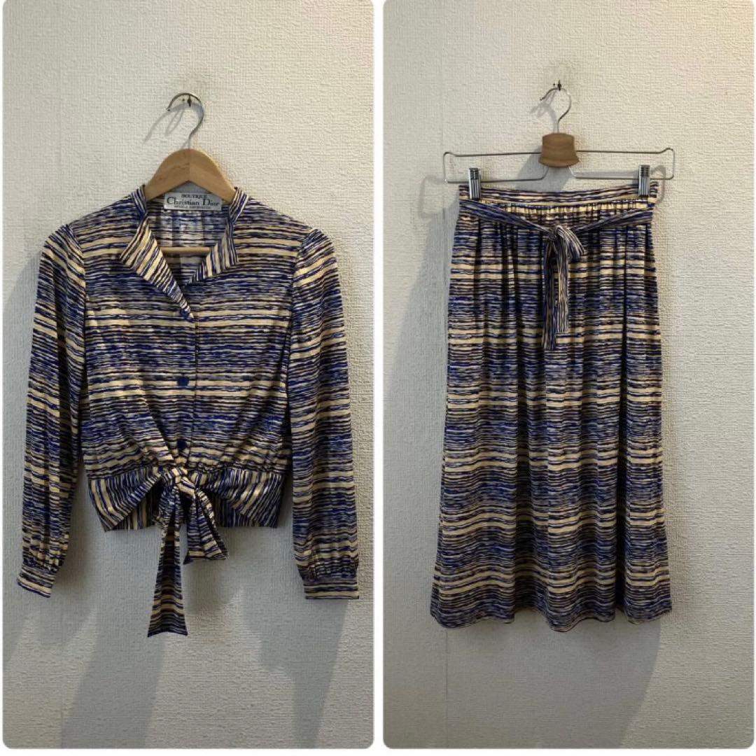 合馬公式 クリスチャンディオール マルチ総柄シルク使いセットアップ