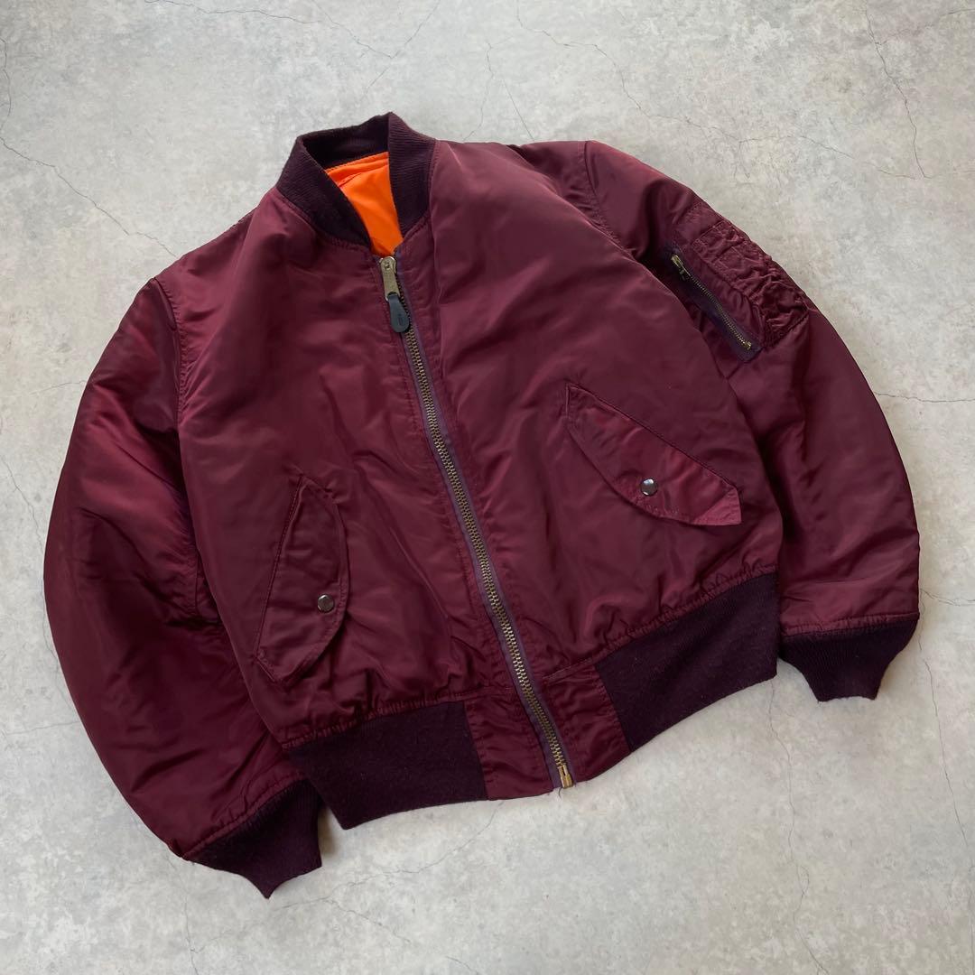 90's ALPHA アルファ MA-1 リバーシブル ボルドー USA製