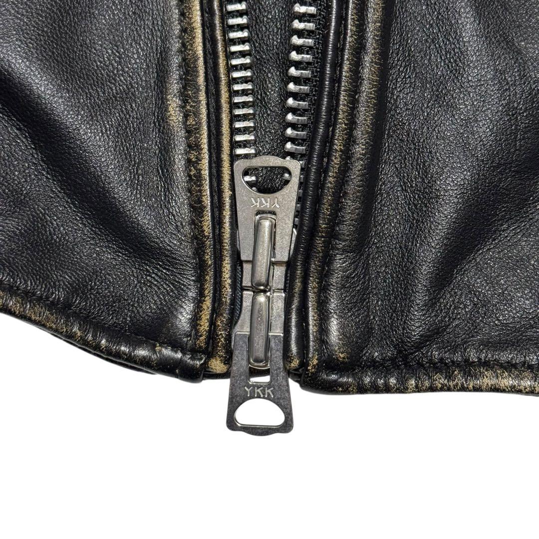 NANO universe ヴィンテージ加工 ライダースジャケット シープレザー