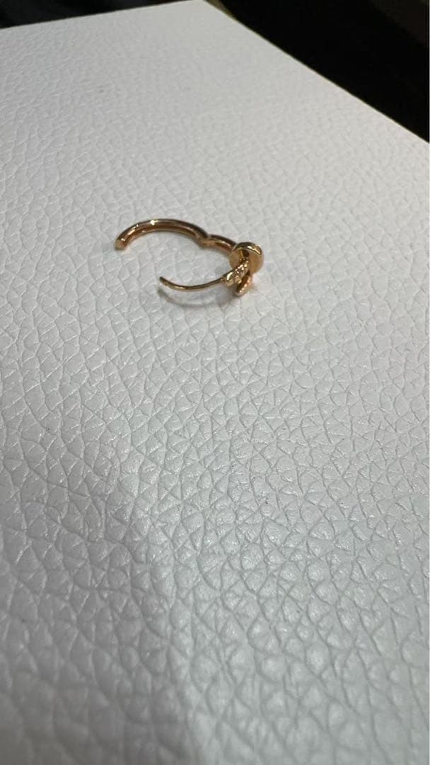 K18YG WG PG 天然ダイヤモンド　釘モチーフ　フープピアス(ダイヤなし)