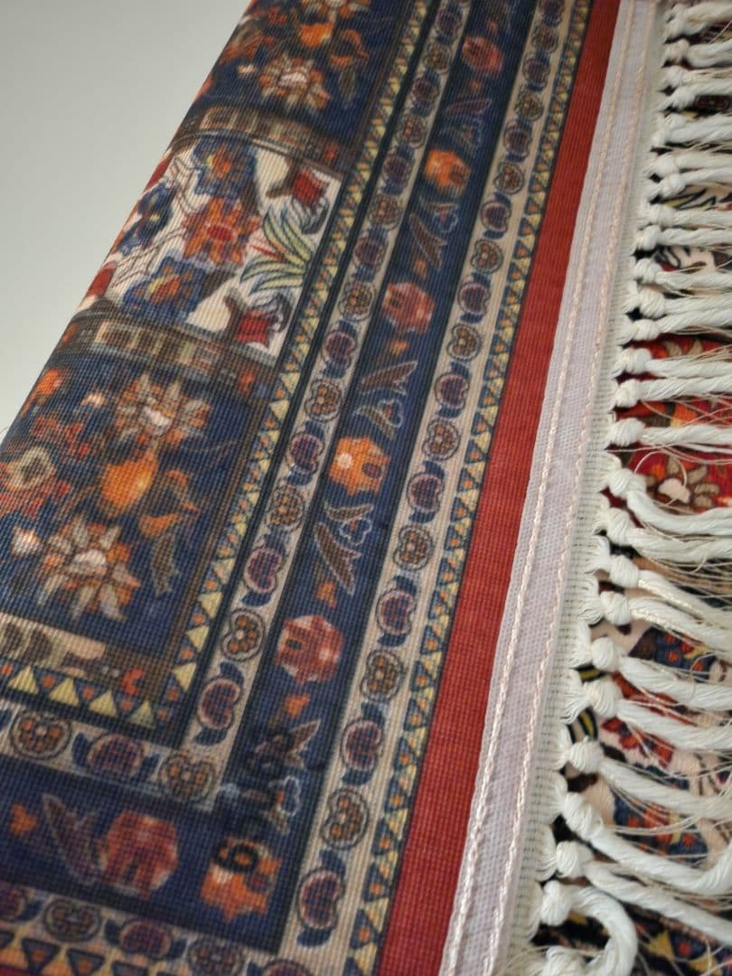 ヘシュティ柄◆ペルシャ絨毯 機械織り 71×49cm 厚み8mm