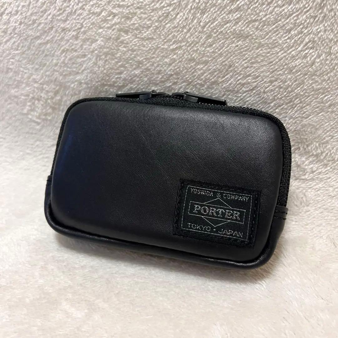 【未使用級 希少】ポーター アルーフ マルチケース カーフレザー 高級 黒