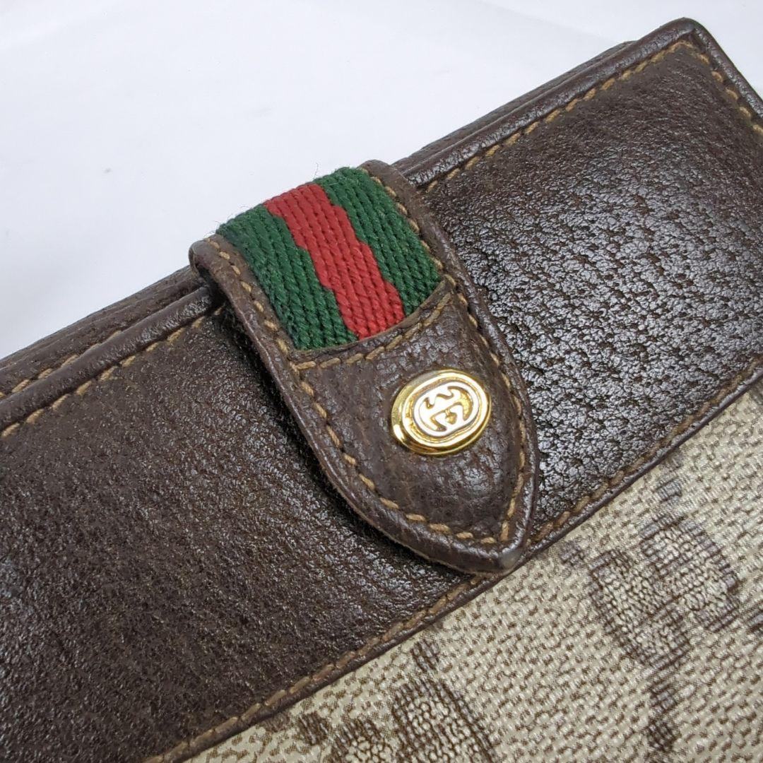 【良品】GUCCI グッチ GG柄 シェリーライン 二つ折り 財布 ヴィンテージ