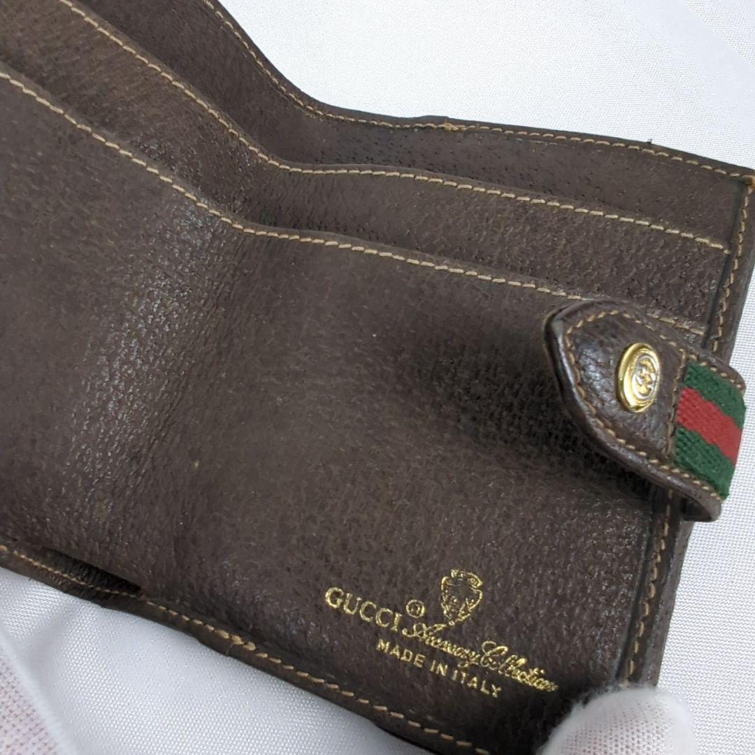 【良品】GUCCI グッチ GG柄 シェリーライン 二つ折り 財布 ヴィンテージ