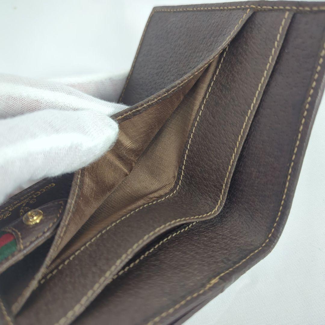 【良品】GUCCI グッチ GG柄 シェリーライン 二つ折り 財布 ヴィンテージ