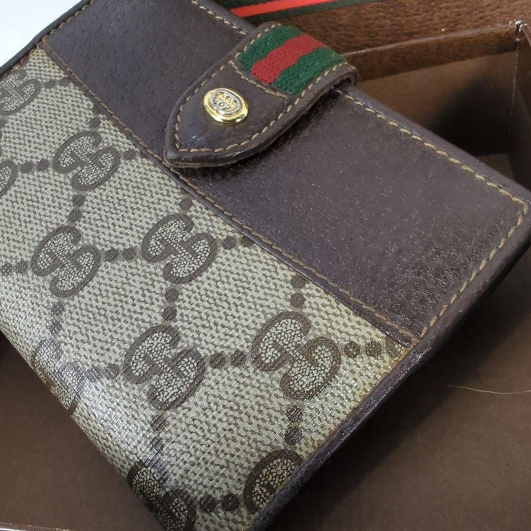【良品】GUCCI グッチ GG柄 シェリーライン 二つ折り 財布 ヴィンテージ