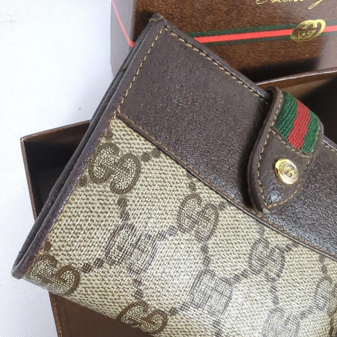 【良品】GUCCI グッチ GG柄 シェリーライン 二つ折り 財布 ヴィンテージ
