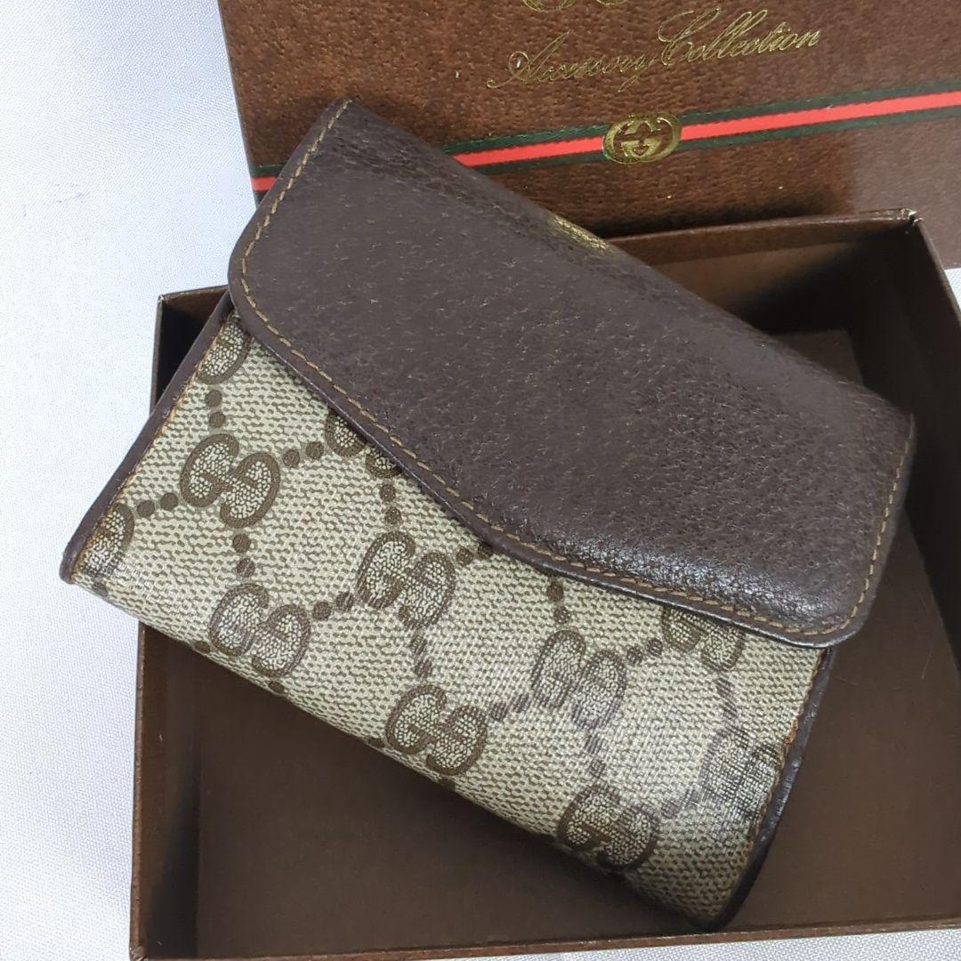 【良品】GUCCI グッチ GG柄 シェリーライン 二つ折り 財布 ヴィンテージ