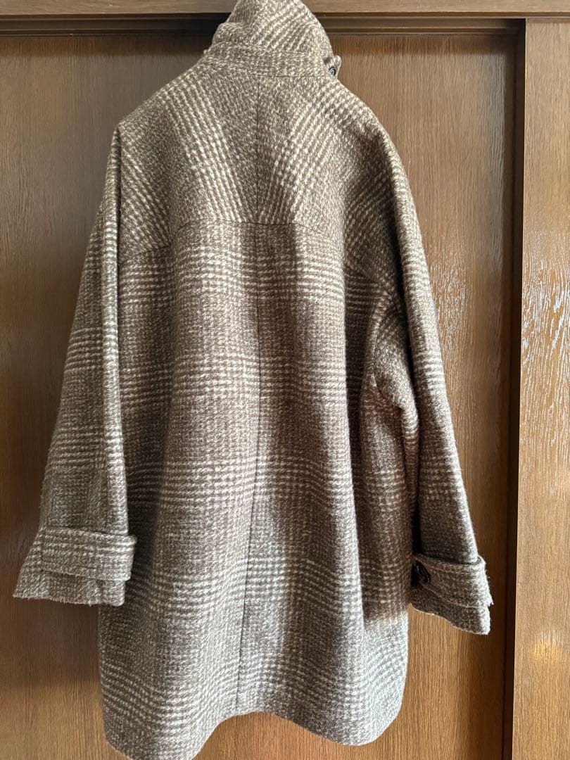 美品　Spick & Span Wスライバーチェックハーフコート　36
