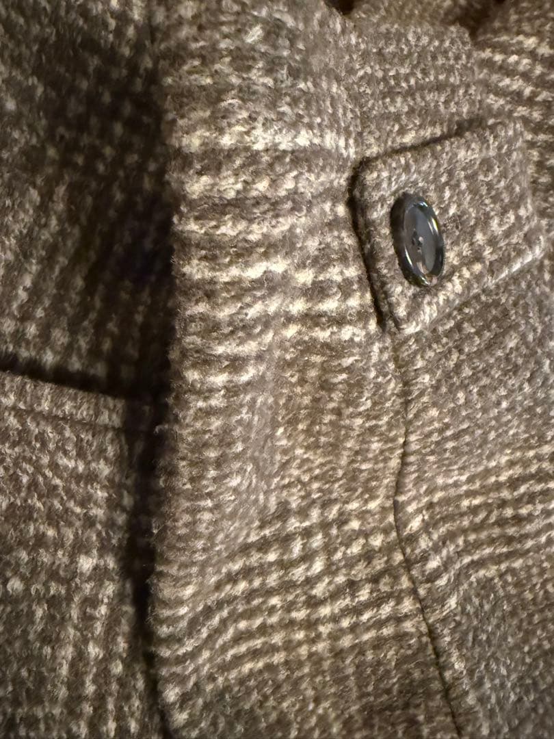 美品　Spick & Span Wスライバーチェックハーフコート　36