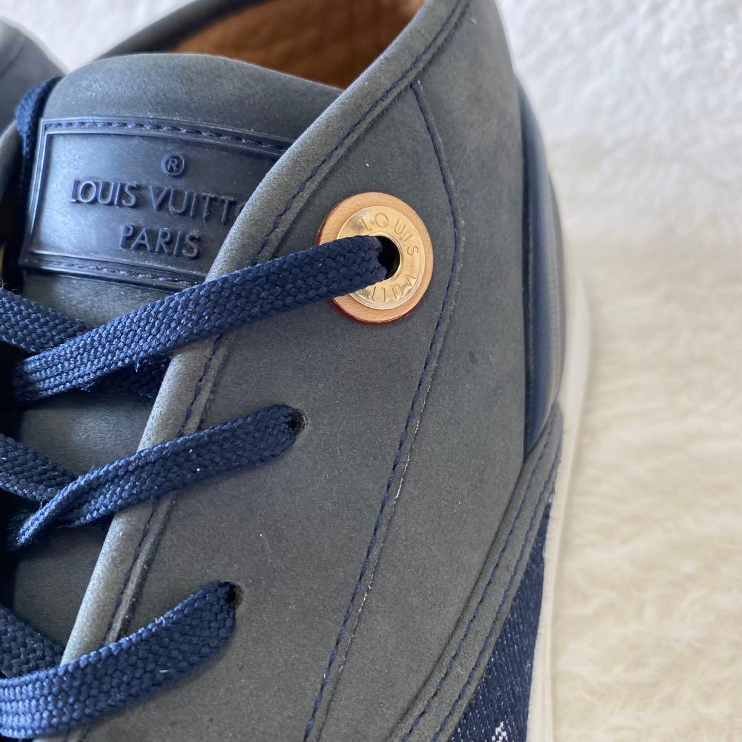LOUIS VUITTON スニーカー デニム インディゴ モノグラム