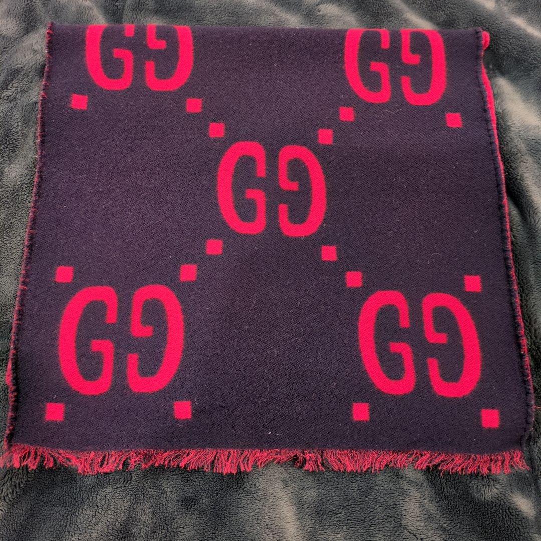 GUCCI　ジャンボGGロゴマフラー 　ジャガード　リバーシブル