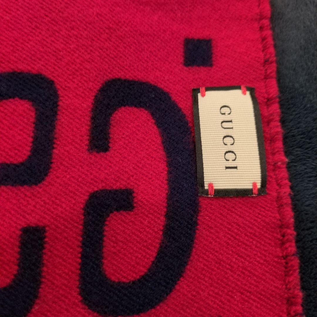 GUCCI　ジャンボGGロゴマフラー 　ジャガード　リバーシブル