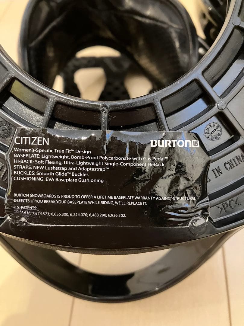 Burton スノーボード ビンディング 3D プレート付き　バートン　黒