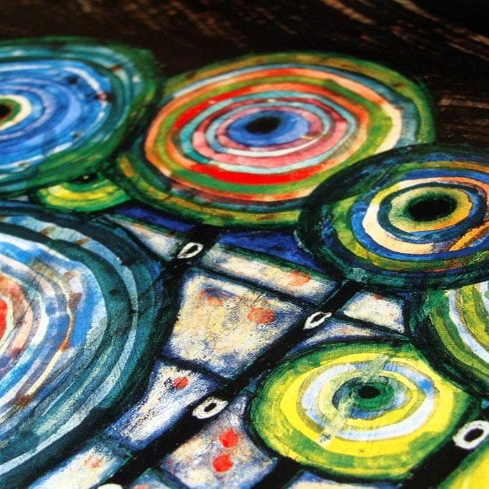 【額装品】フンデルトヴァッサー「Arche Noah」アートポスター／フレーム付