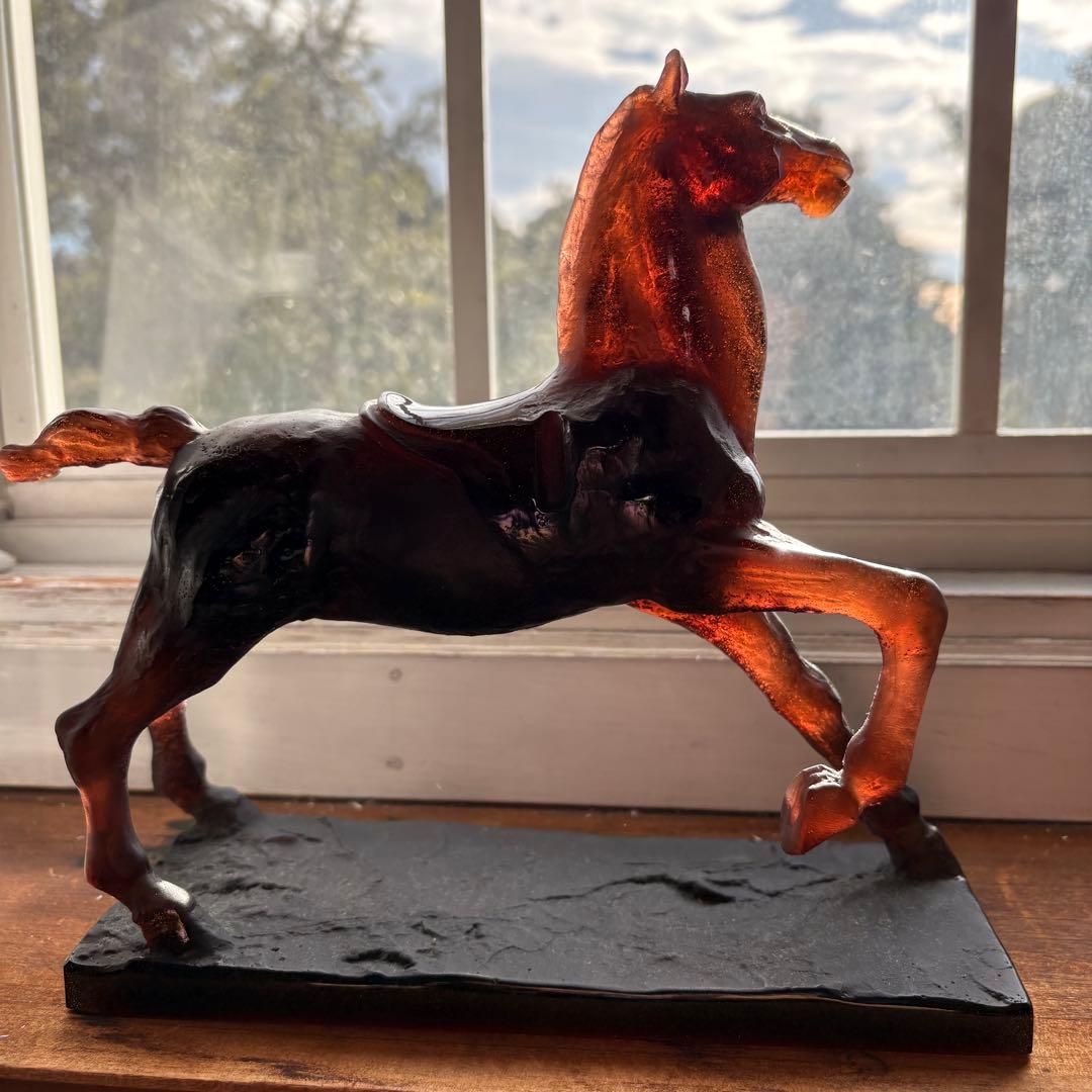 馬 ドームフランス クリスタル ガラス オブジェ 置物 daumfrance