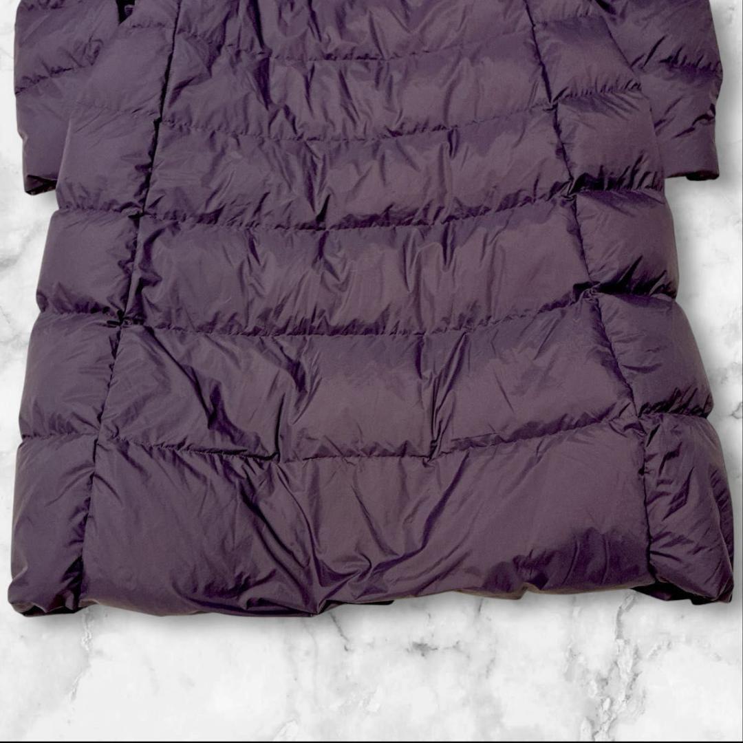 【美品】ユニクロ +J 　ウルトラライトダウン　フーデットコート パープル L