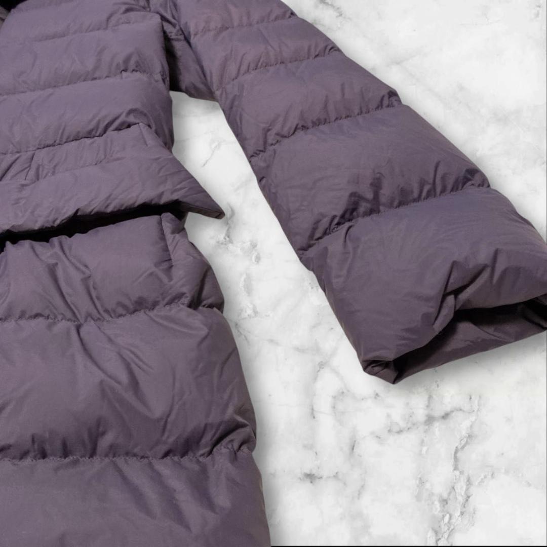 【美品】ユニクロ +J 　ウルトラライトダウン　フーデットコート パープル L