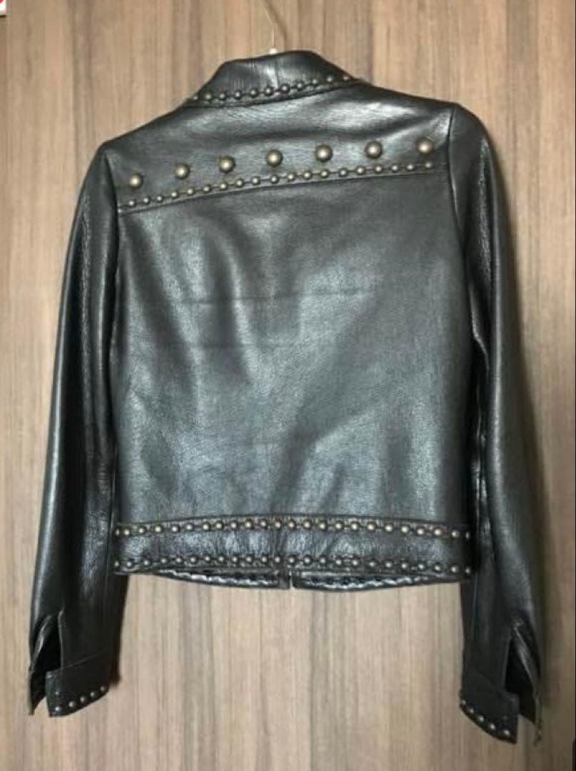 美品❣️Chloé スタッズ付きブラウンレザージャケット