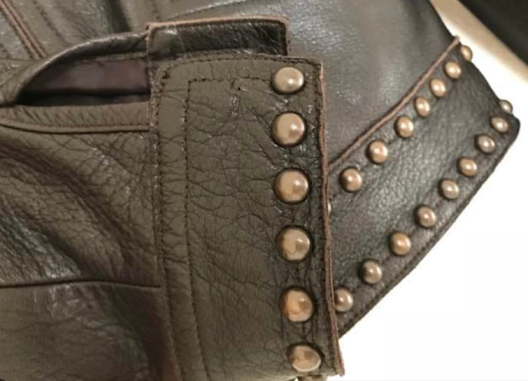 美品❣️Chloé スタッズ付きブラウンレザージャケット