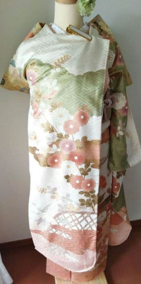 処分セール！1/18(日)まで！425.振袖7点セット 正絹　フルセット　成人式