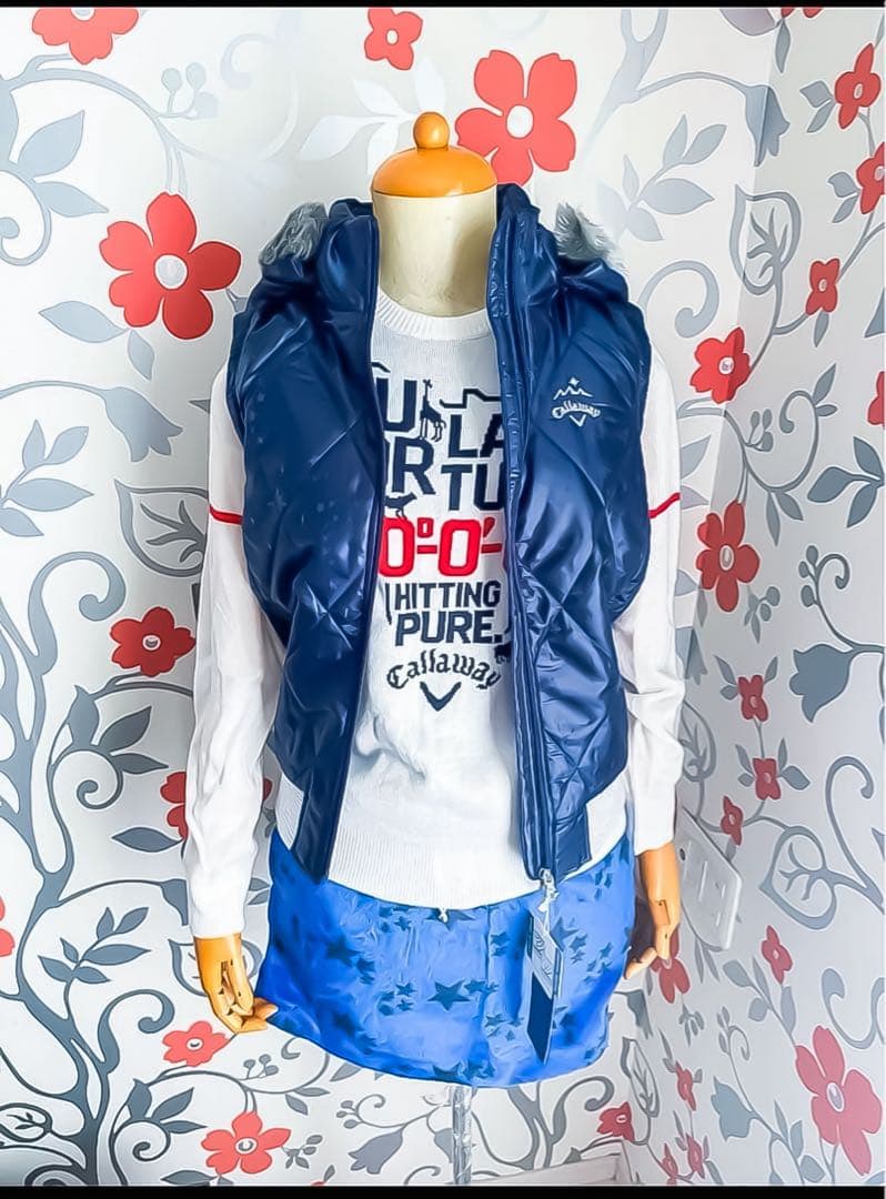 キャロウェイ【新品】ゴルフウェア〈特典有〉４WAY ダウン 保温 ネイビー
