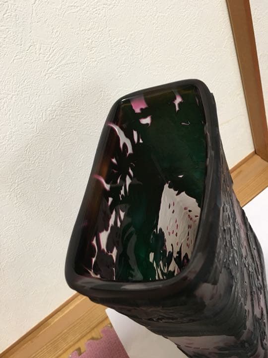 作家作品 ガラス花瓶 桜 お値下げしました。オークションしています‼️‼️