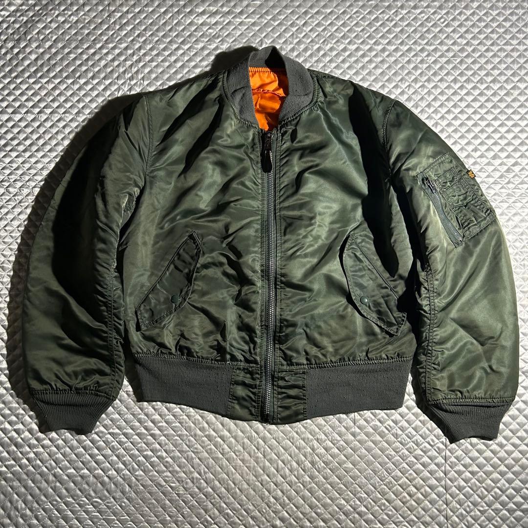 80s ALPHA USA製 民間品 3本線 MA-1 USAF 民生